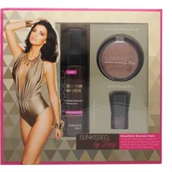 Sunkissed By Lucy Beautifully Bronzed Confezione Regalo 120ml Mousse Abbronzante (Scura) + 8.9g Bronzing Power (Scuro) + Kabuki Style Pennello